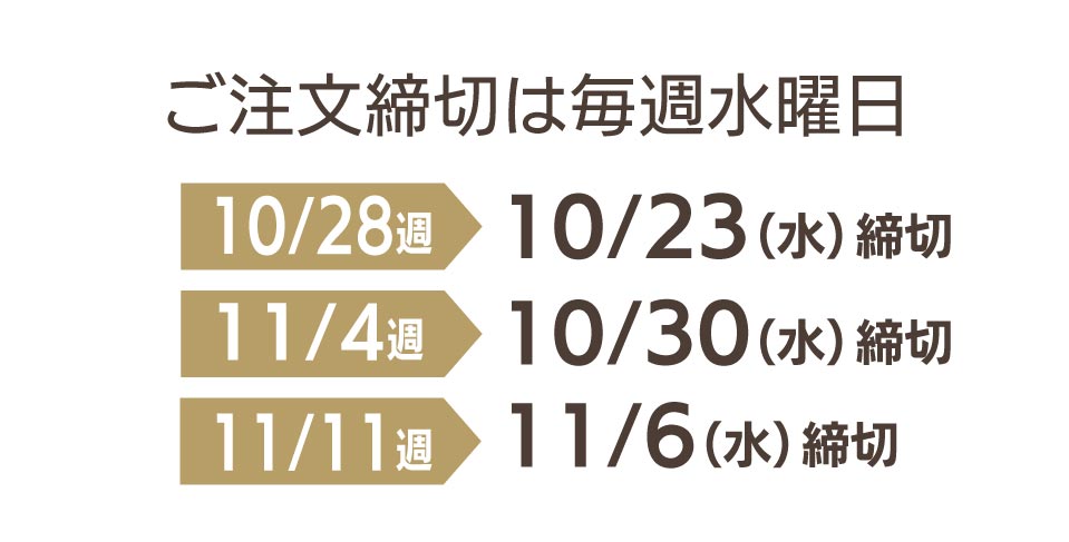 ご注文締切は毎週水曜日