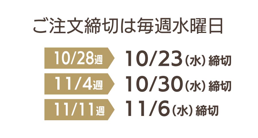 ご注文締切は毎週水曜日